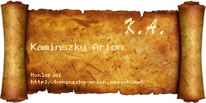 Kaminszky Arion névjegykártya